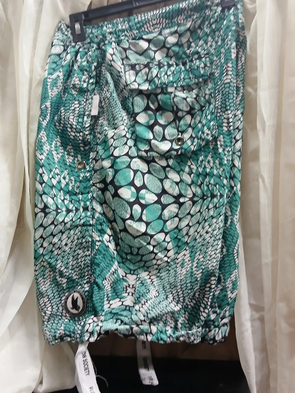 Teal Green Printed Men’s Bermuda Shorts